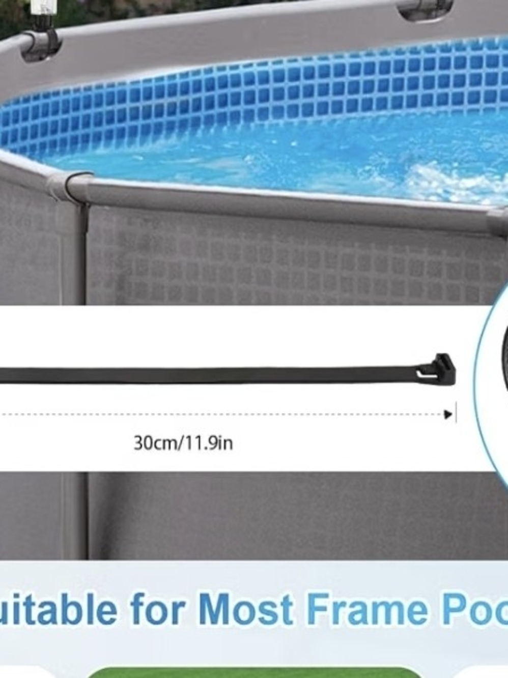 Solar Pool Light For Framed Aboved Ground Pool  Black (Set) - Picture 3 of 6